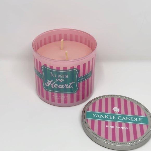 YANKEE CANDLE Pink Sands You Warm My Heart Double Wick Candle - Picture 1 of 2